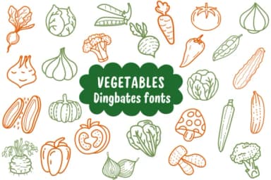 Vegetables by Natchuta — Dingbats Font — thumbnail 1