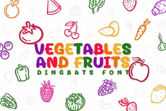 Vegetables and Fruits by Chonada — Dingbats Font