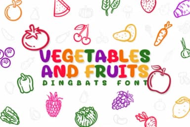 Vegetables and Fruits by Chonada — Dingbats Font — thumbnail 1