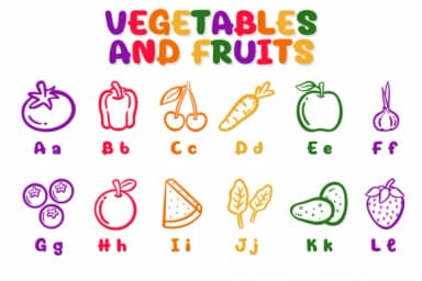 Vegetables and Fruits by Chonada — Dingbats Font — thumbnail 2