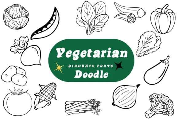 Vegetarian Doodle by Suphitchaya — Dingbats Font