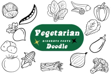 Vegetarian Doodle by Suphitchaya — Dingbats Font — thumbnail 1