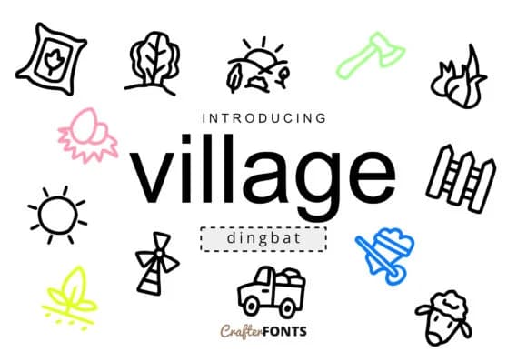 Village Doodle by CrafterFonts — Dingbats Font