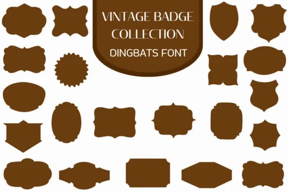 Vintage Badge Collection by Heartcraft Atelier — Dingbats Font