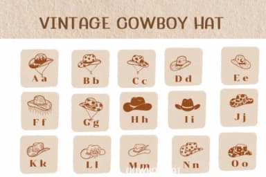Vintage Cowboy Hat by Ketsarin — Dingbats Font — thumbnail 2