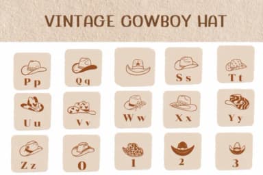 Vintage Cowboy Hat by Ketsarin — Dingbats Font — thumbnail 3