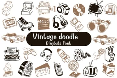 Vintage Doodle by Nongyao — Dingbats Font — thumbnail 1