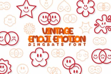 Vintage Emoji Emotion by Chonada — Dingbats Font — thumbnail 1
