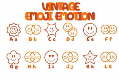 Vintage Emoji Emotion by Chonada — Dingbats Font — thumbnail 2