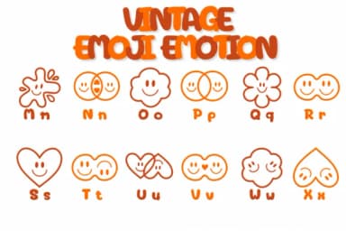 Vintage Emoji Emotion by Chonada — Dingbats Font — thumbnail 3