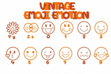 Vintage Emoji Emotion by Chonada — Dingbats Font — thumbnail 4