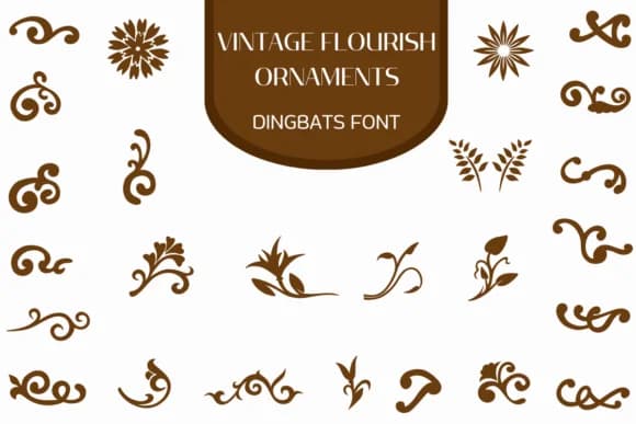Vintage Flourish Ornaments by Heartcraft Atelier — Dingbats Font