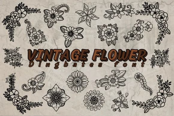 Vintage Flower by Chonada — Dingbats Font