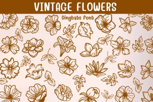Vintage Flowers by Sontaya — Dingbats Font
