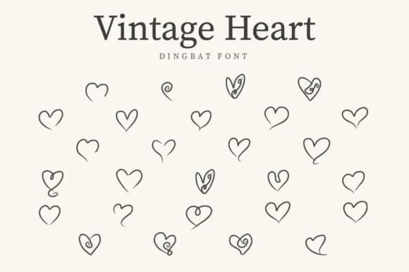 Vintage Heart by CraftedType Studio — Dingbats Font