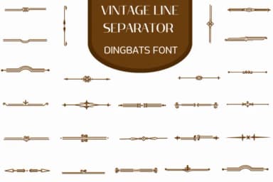 Vintage Line Separator by Heartcraft Atelier — Dingbats Font — thumbnail 1