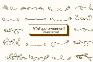 Vintage Ornament by Ketsarin — Dingbats Font — thumbnail 1