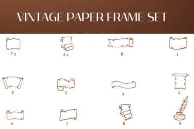 Vintage Paper Frame Set by Heartcraft Atelier — Dingbats Font — thumbnail 4