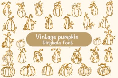 Vintage Pumpkin by Nongyao — Dingbats Font — thumbnail 1