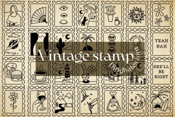 Vintage Stamp by Chonada — Dingbats Font