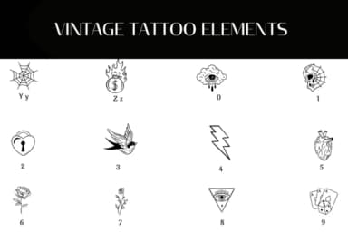 Vintage Tattoo Elements by Heartcraft Atelier — Dingbats Font — thumbnail 4