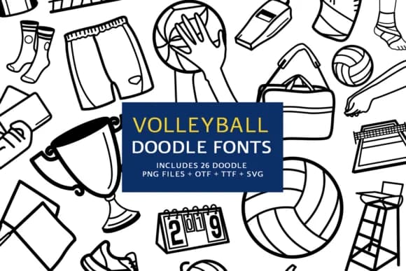 Volleyball Doodle Font by digitalplannerland — Dingbats Font