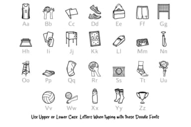 Volleyball Doodle Font by digitalplannerland — Dingbats Font — thumbnail 2