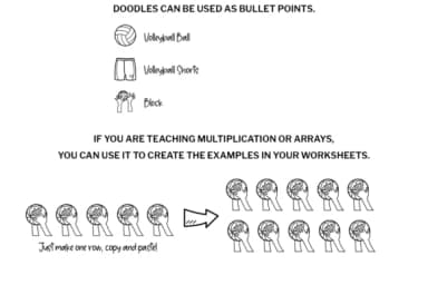 Volleyball Doodle Font by digitalplannerland — Dingbats Font — thumbnail 7