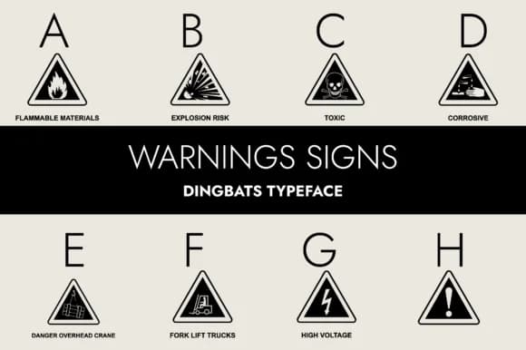 Warning Signs by Minimalistartstudio — Dingbats Font