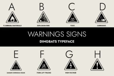 Warning Signs by Minimalistartstudio — Dingbats Font — thumbnail 1