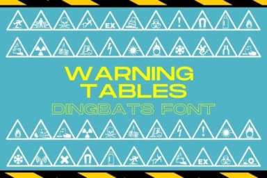 Warning Tables by design.steiner — Dingbats Font — thumbnail 1