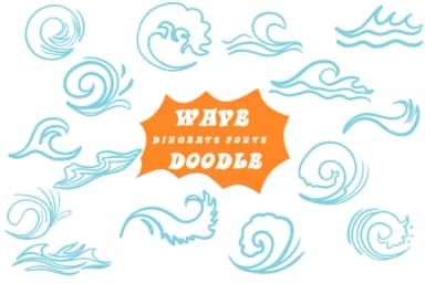 Wave Doodle by Suphitchaya — Dingbats Font — thumbnail 1