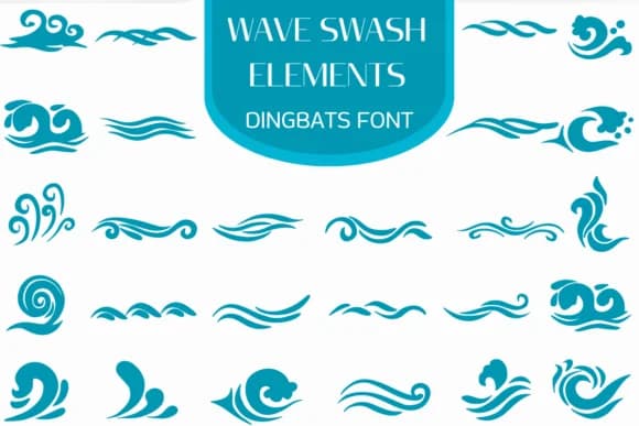 Wave Swash Elements by Heartcraft Atelier — Dingbats Font