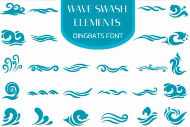 Wave Swash Elements by Heartcraft Atelier — Dingbats Font — thumbnail 1