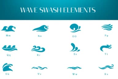 Wave Swash Elements by Heartcraft Atelier — Dingbats Font — thumbnail 3
