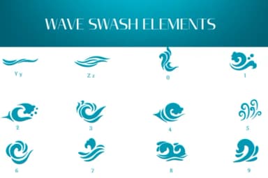 Wave Swash Elements by Heartcraft Atelier — Dingbats Font — thumbnail 4