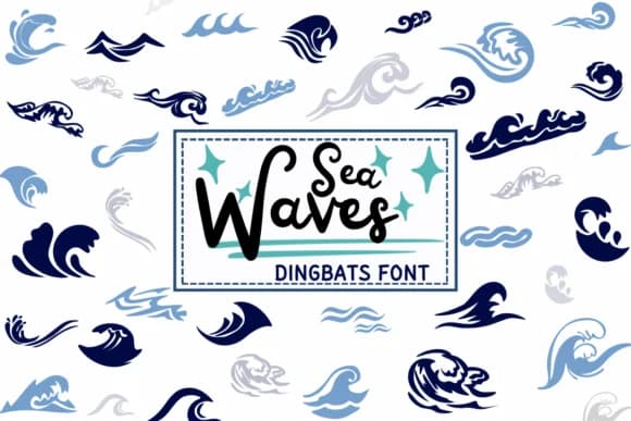 Waves Sea by PraewDesigns — Dingbats Font