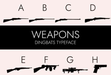 Weapons Silhouettes by Minimalistartstudio — Dingbats Font — thumbnail 1