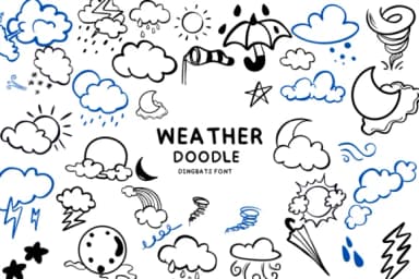 Weather Doodle by Bee Piyanuch — Dingbats Font — thumbnail 1