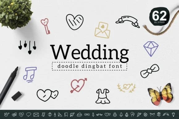 Wedding by YandiDesigns — Dingbats Font