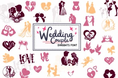 Wedding Couple by PraewDesigns — Dingbats Font — thumbnail 1