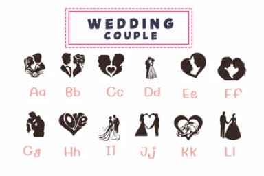 Wedding Couple by PraewDesigns — Dingbats Font — thumbnail 2