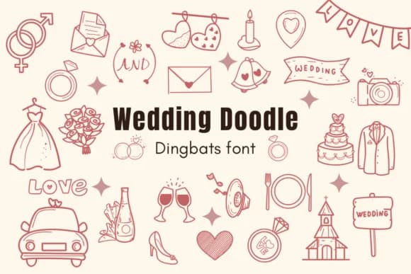 Wedding Doodle by Nun Sukhwan — Dingbats Font