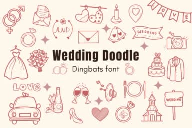 Wedding Doodle by Nun Sukhwan — Dingbats Font — thumbnail 1
