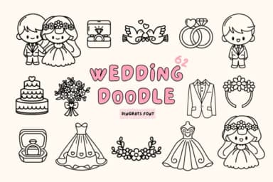 Wedding Doodle by Babymimiart — Dingbats Font — thumbnail 1