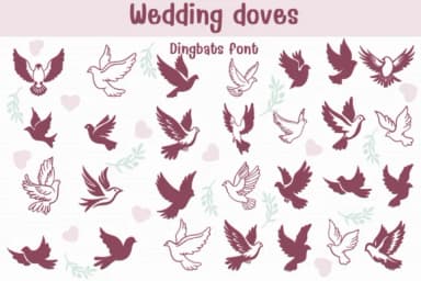 Wedding Doves by Sontaya — Dingbats Font — thumbnail 1