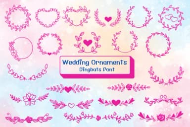 Wedding Ornaments by Ketsarin — Dingbats Font — thumbnail 1