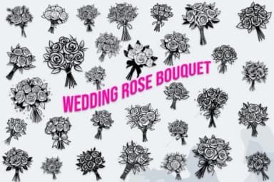 Wedding Rose Bouquet by MOMAT THIRTYONE — Dingbats Font — thumbnail 1