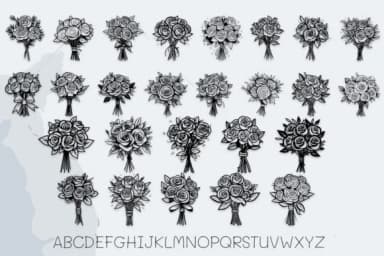 Wedding Rose Bouquet by MOMAT THIRTYONE — Dingbats Font — thumbnail 2
