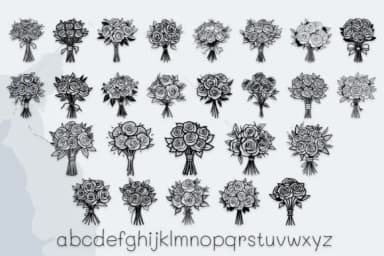 Wedding Rose Bouquet by MOMAT THIRTYONE — Dingbats Font — thumbnail 3